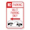 Signmission No Parking Valet Parking Only With Left Heavy-Gauge Aluminum Sign, 12" x 18", A-1218-23645 A-1218-23645 - alternate 1